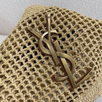 SAINT LAURENT YSL Raffia Icare Tote Bag