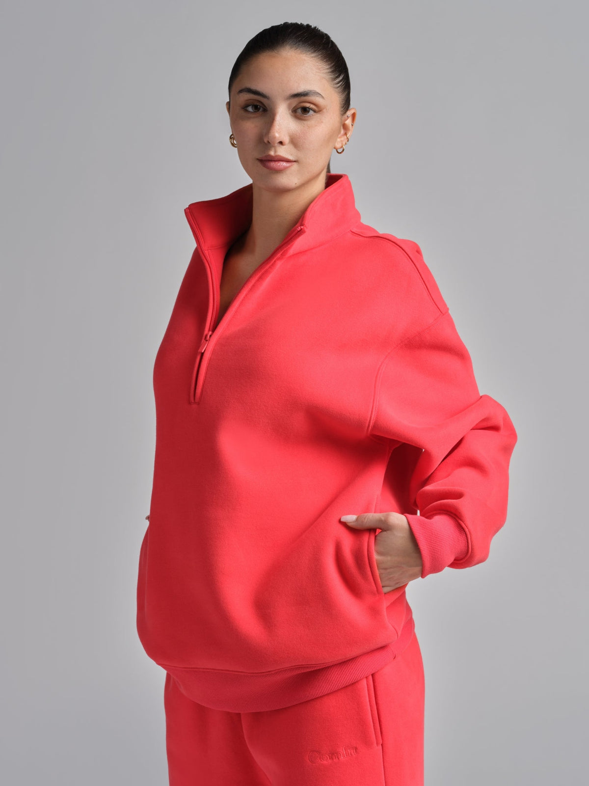 Basic Quarter Zip Mock Neck
