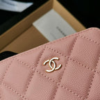 Chanel Navy Wallet Pink