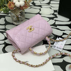 Chanel Mini Flap Bag Pink with top handle