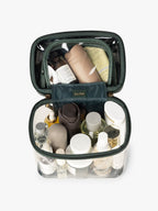 Clear Train Case with Top Compartment