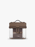 Clear Train Case with Top Compartment