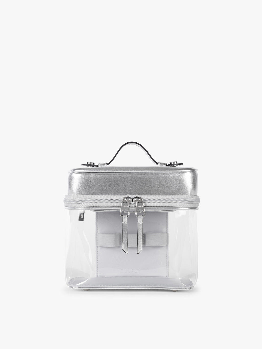 Clear Train Case with Top Compartment
