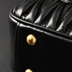 Miu Miu Black Matelassé Leather Top Handle Bag