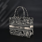 Dior Book Tote Bag – Black Toile de Jouy Embroidery