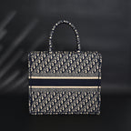 Christian Dior Large Book Tote – Blue Oblique Embroidery