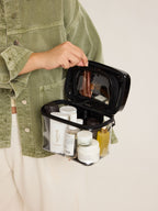 Clear Train Case with Top Compartment