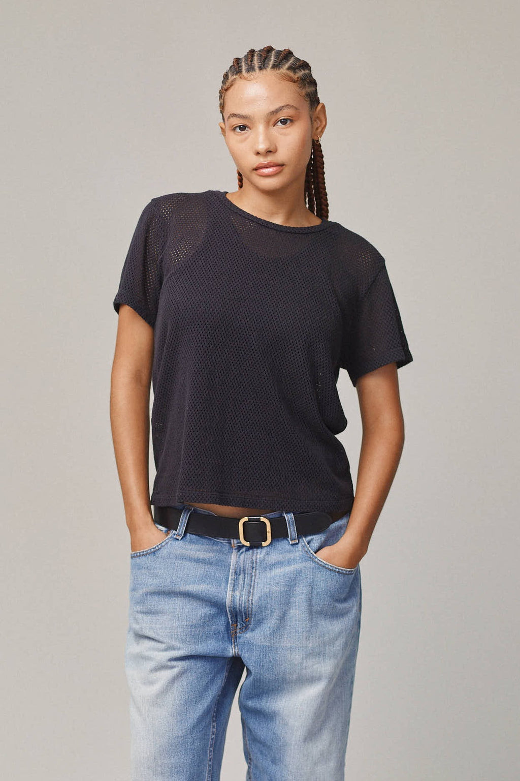 Carmen Mesh Cropped Tee