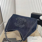 YSL Large Capacity Denim Tote Bag