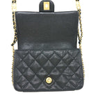 Chanel 23c Mini Flap Bag Chain Grained Calfskin Black